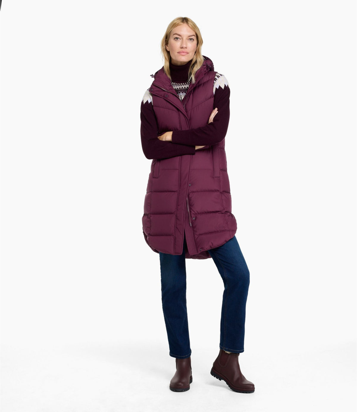 L.L.Bean Women's Popham Puffer Long Vest Fig