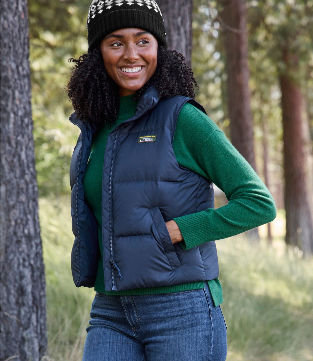 L.L.Bean Women's Mountain Classic Down Vest, Cropped Deep Lake