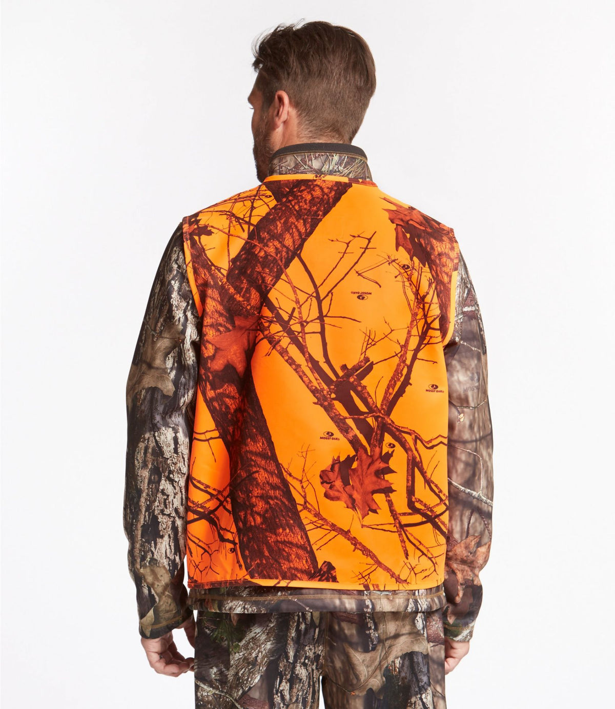 L.L.Bean Adults' Big Game Hunting Safety Vest, Camouflage Mossy Oak Blaze