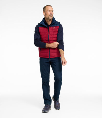 L.L.Bean Men's Access Down Vest, Colorblock Nautical Navy/Bordeaux