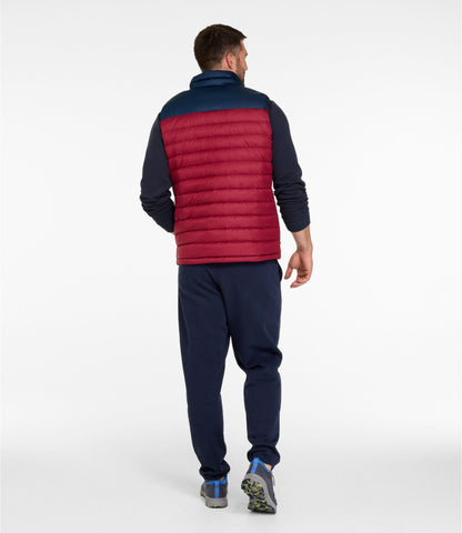 L.L.Bean Men's Access Down Vest, Colorblock Nautical Navy/Bordeaux
