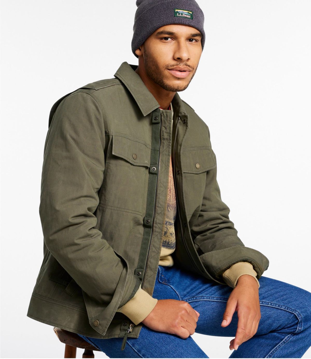L.L.Bean Men's Bean's Insulated Utility Jacket Dark Loden