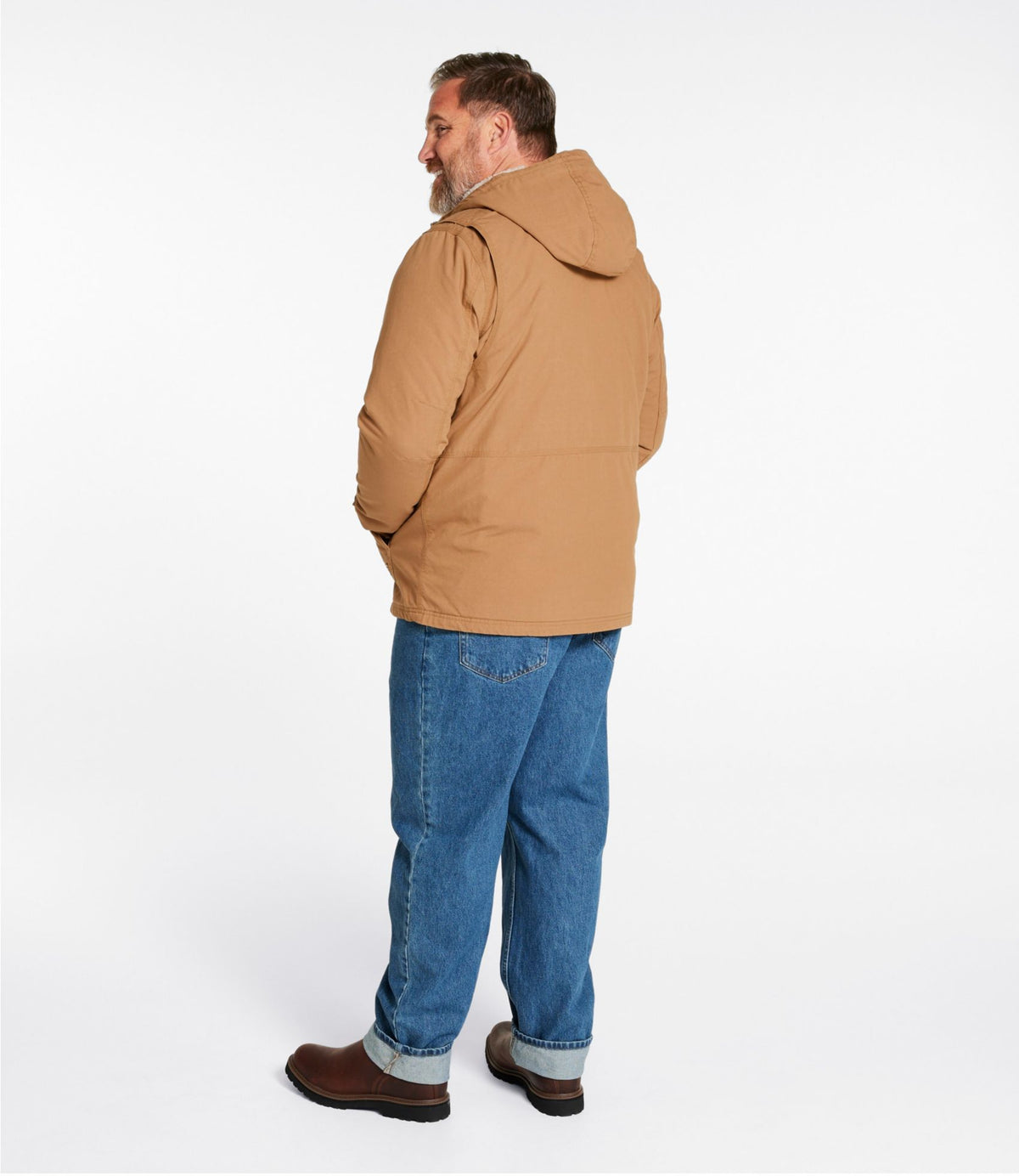 L.L.Bean Men's Bean's Insulated Utility Hoodie Marsh Brown