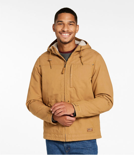 L.L.Bean Men's Bean's Insulated Utility Hoodie Marsh Brown