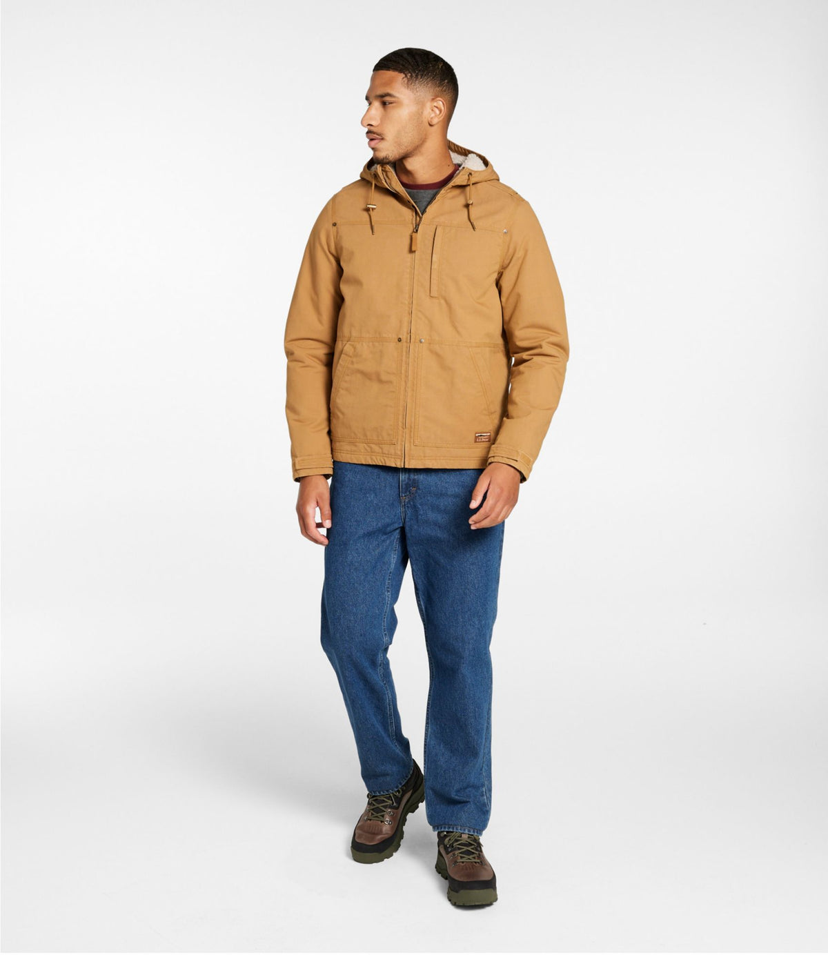 L.L.Bean Men's Bean's Insulated Utility Hoodie Marsh Brown