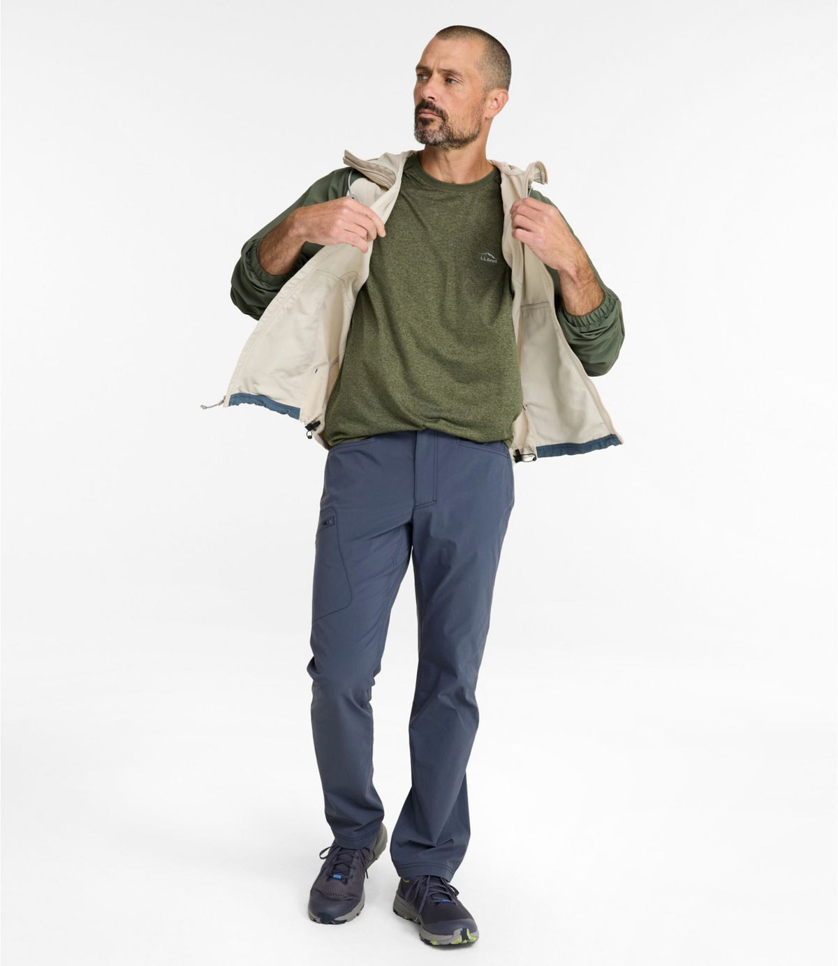 L.L.Bean Men's Mountain Classic Jacket, Multi Color Shore Sand/Weathered Oak