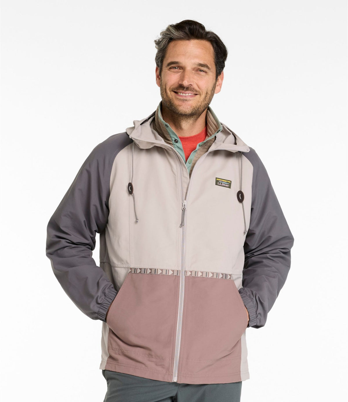 L.L.Bean Men's Mountain Classic Jacket, Multi Color Shore Sand/Weathered Oak