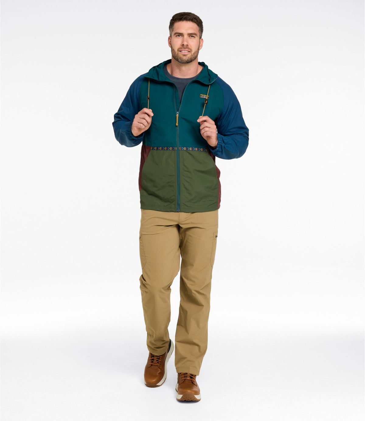 L.L.Bean Men's Mountain Classic Jacket, Multi Color Shore Sand/Weathered Oak