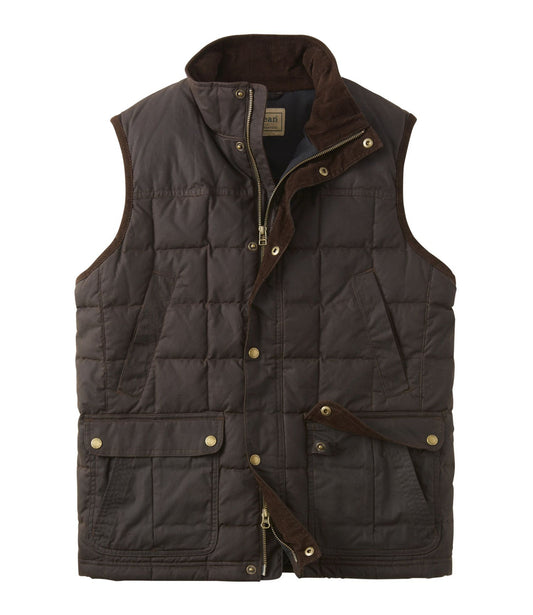 L.L.Bean Men's L.L.Bean Upcountry Waxed Cotton Down Vest Coffee Bean