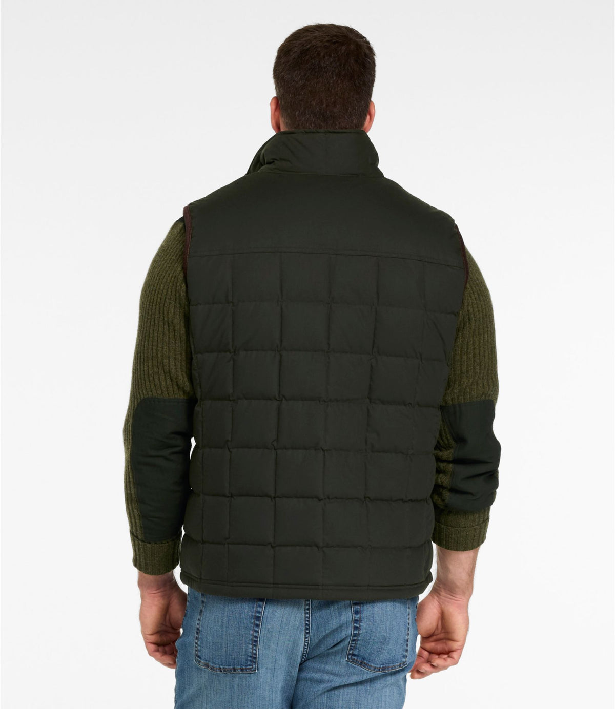 L.L.Bean Men's L.L.Bean Upcountry Waxed Cotton Down Vest Coffee Bean