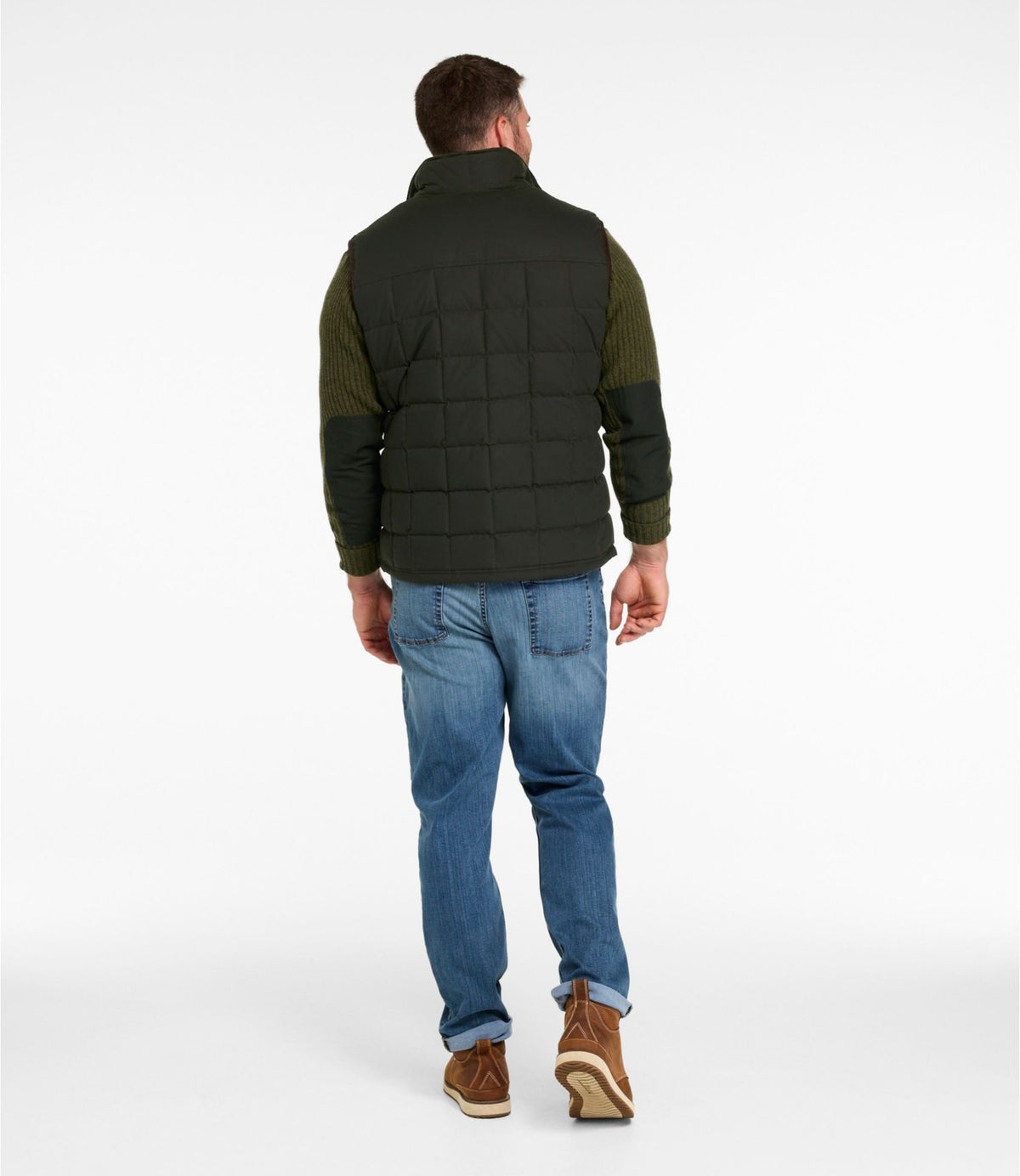 L.L.Bean Men's L.L.Bean Upcountry Waxed Cotton Down Vest Coffee Bean