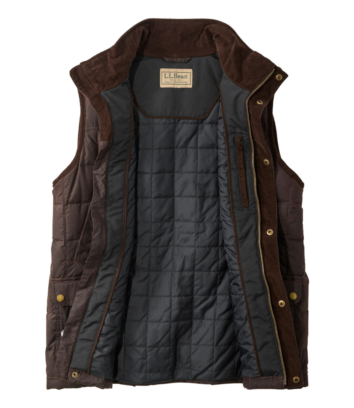 L.L.Bean Men's L.L.Bean Upcountry Waxed Cotton Down Vest Coffee Bean