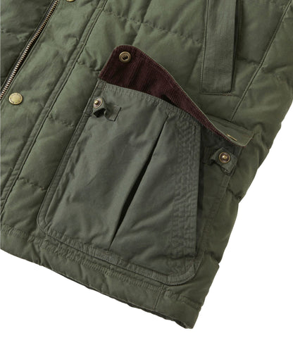 L.L.Bean Men's L.L.Bean Upcountry Waxed Cotton Down Vest Coffee Bean