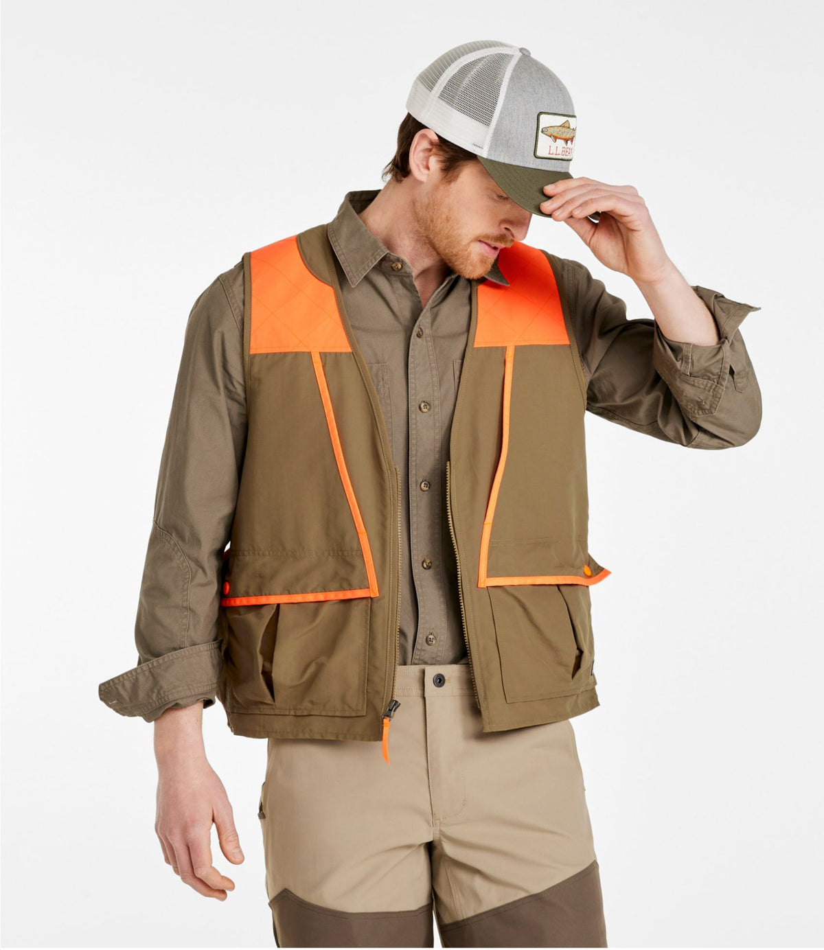 L.L.Bean Men's Upland Hunting Vest Fatigue Green