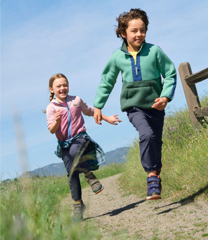 L.L.Bean Kids' Mountain Classic Fleece Anorak Cirrus Blue/Lilac