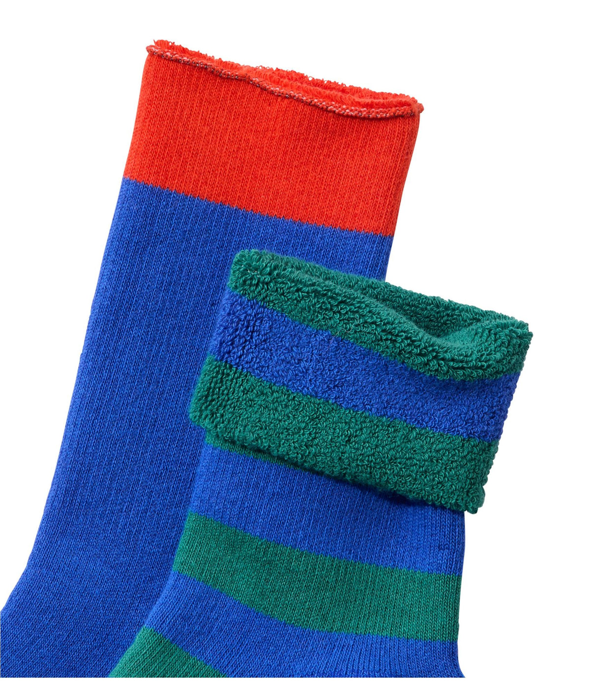 L.L.Bean Kids' Cozy Rangeley Boot Sock 2-Pack Bold Pink/Blue Tide