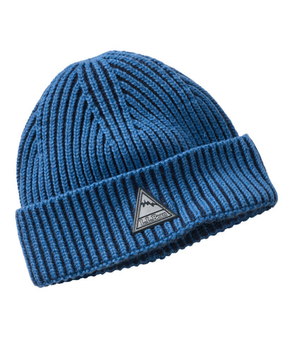 L.L.Bean Kids' Chunky Rib Reflective Beanie Hat Classic Navy/Deep Glacier Blue