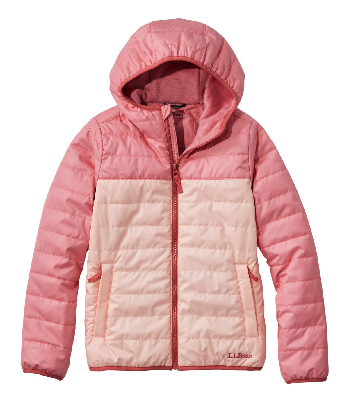 L.L.Bean Kids' Fleece-Lined Insulated Jacket Peach Coral
