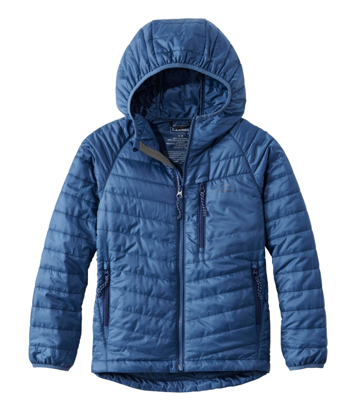 L.L.Bean Kids' PrimaLoft Packaway Hooded Jacket Bright Mariner