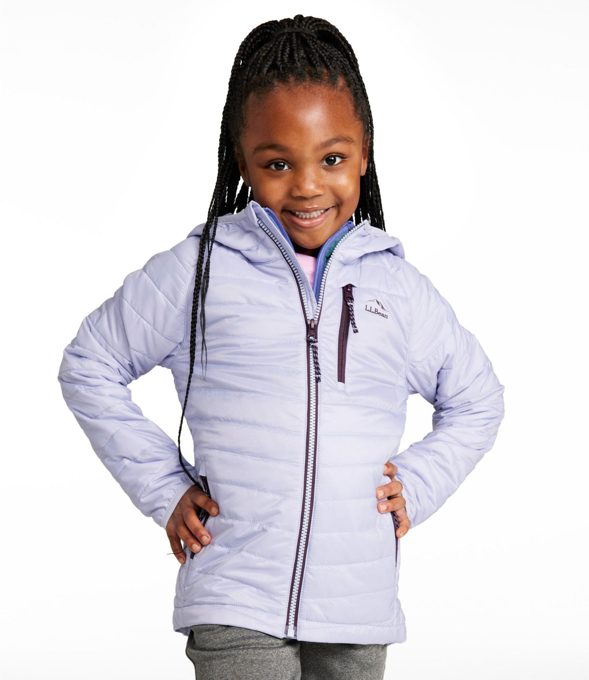 L.L.Bean Kids' PrimaLoft Packaway Hooded Jacket Bright Mariner