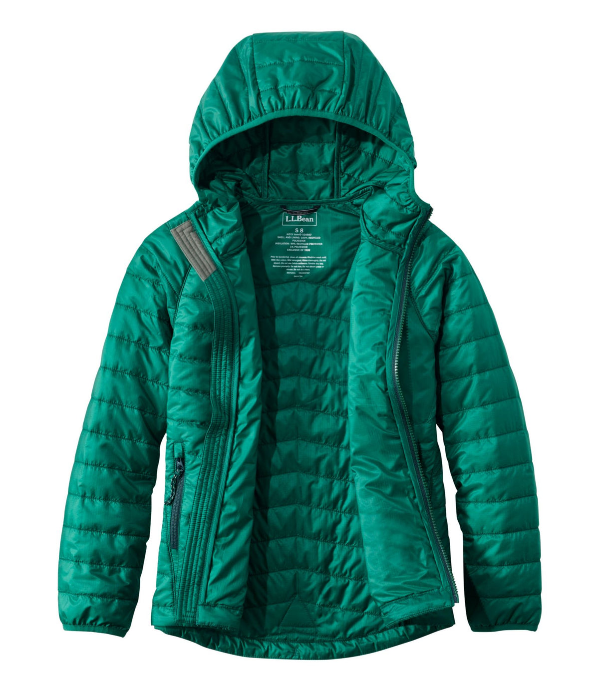 L.L.Bean Kids' PrimaLoft Packaway Hooded Jacket Bright Mariner