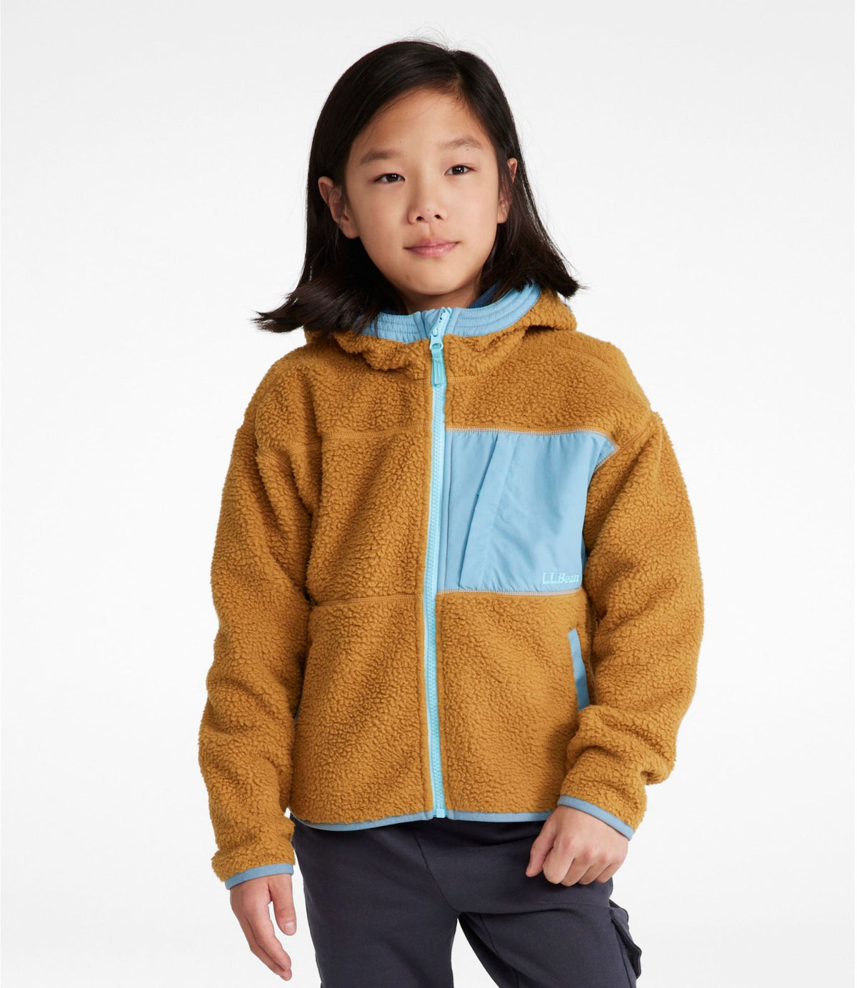 L.L.Bean Kids' Alpine Fleece Jacket Antique Gold