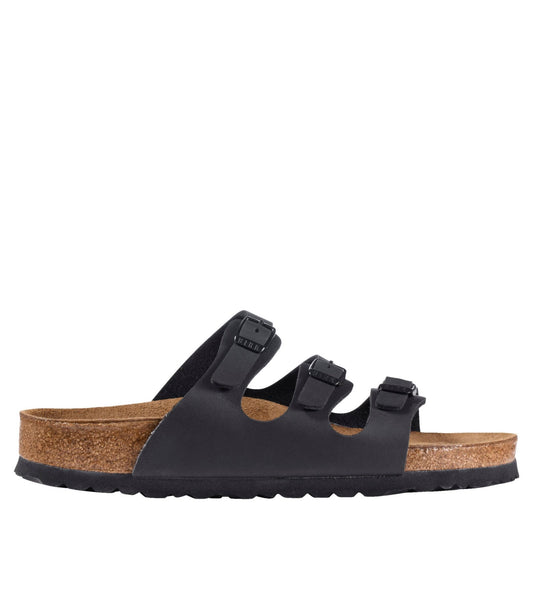 L.L.Bean Women's Birkenstock Florida Sandals, Soft Footbed Birkibuc Black