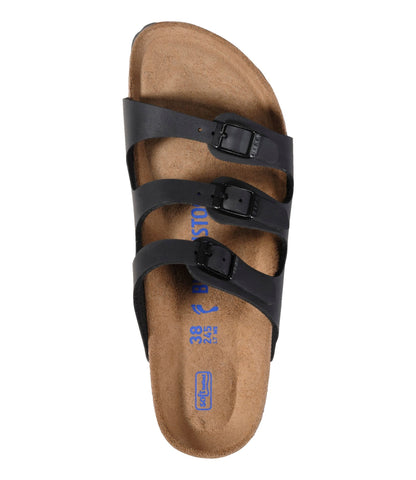 L.L.Bean Women's Birkenstock Florida Sandals, Soft Footbed Birkibuc Black