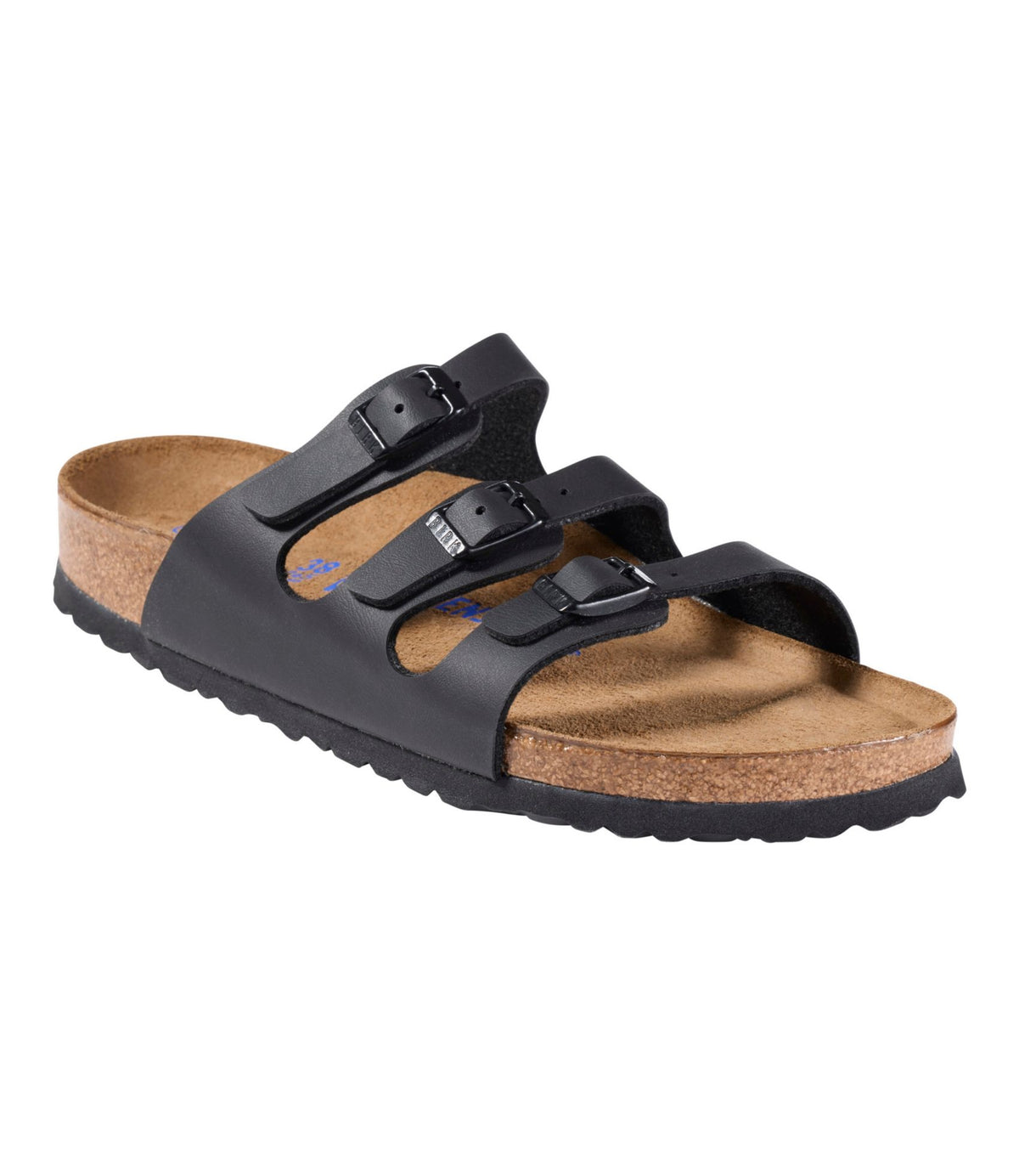 L.L.Bean Women's Birkenstock Florida Sandals, Soft Footbed Birkibuc Black