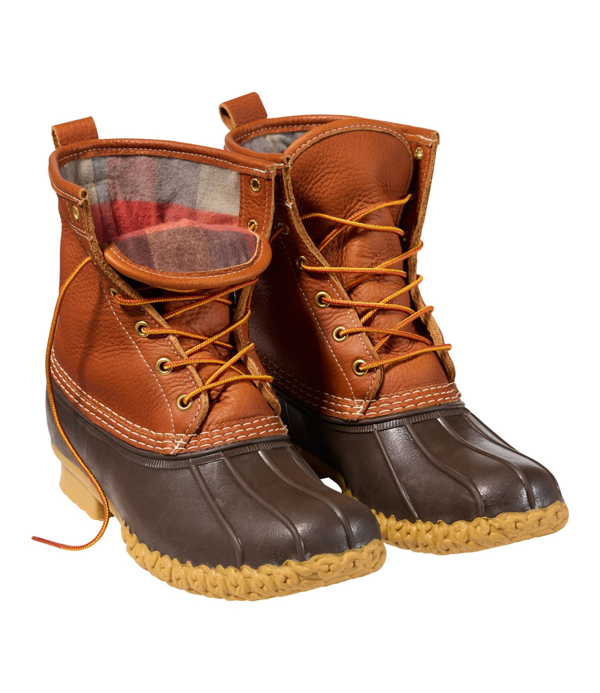 L.L.Bean Men's Bean Boots 8", Flannel-Lined Insulated Tan/Brown/Gum/Apple Cinnamon