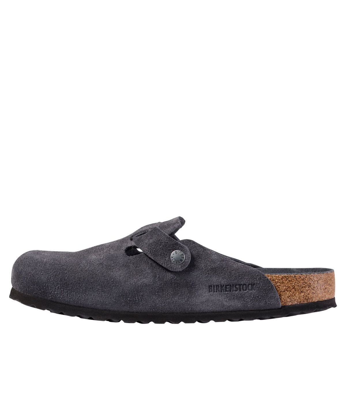 L.L.Bean Men's Birkenstock Soft Footbed Boston Clogs, Suede Charcoal