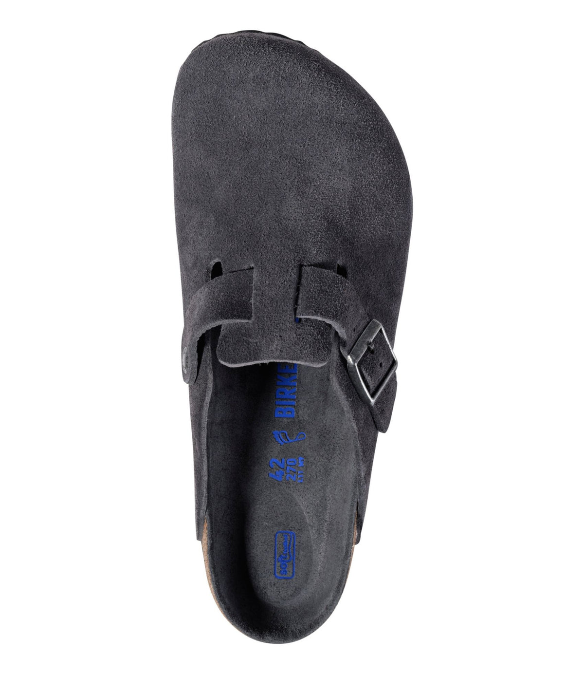 L.L.Bean Men's Birkenstock Soft Footbed Boston Clogs, Suede Charcoal