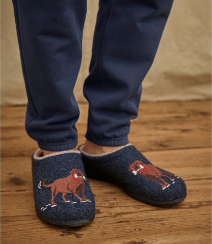 L.L.Bean Men's Daybreak Slippers, Motif ClassicNavy/DogBone