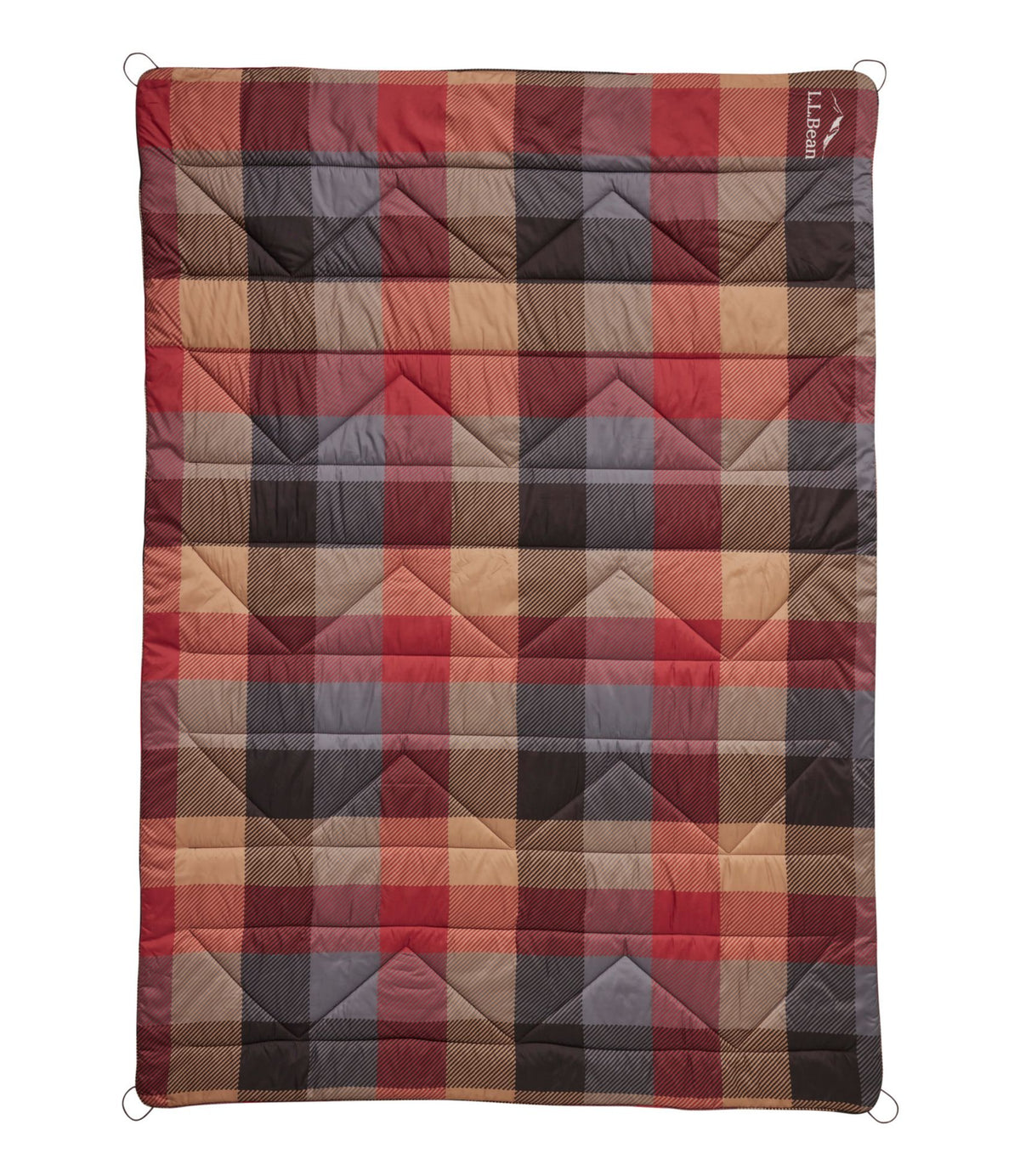 L.L.Bean L.L.Bean Fleece Puffer Blanket Burgundy/Apple Cinnamon