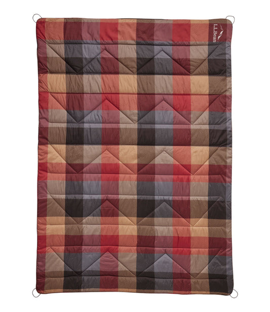 L.L.Bean L.L.Bean Fleece Puffer Blanket Burgundy/Apple Cinnamon
