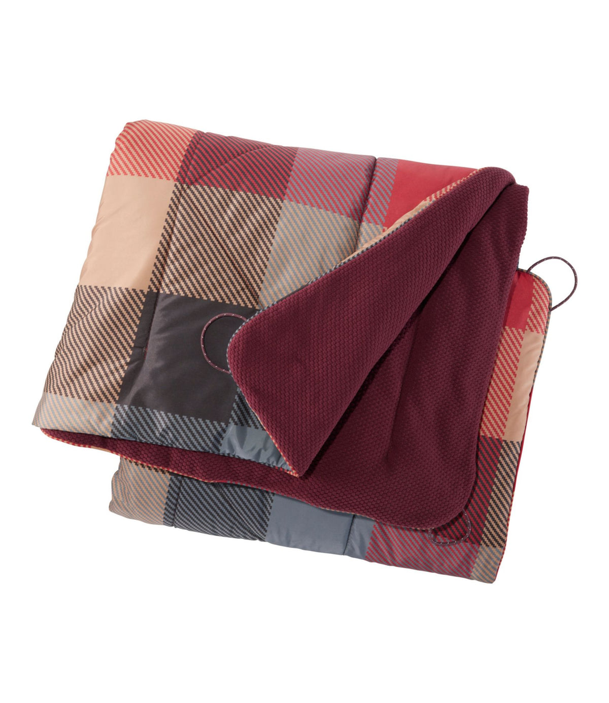 L.L.Bean L.L.Bean Fleece Puffer Blanket Burgundy/Apple Cinnamon