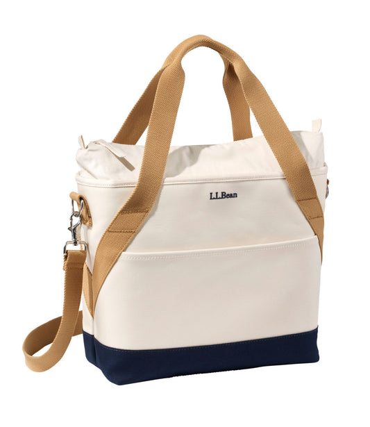 L.L.Bean Nor'easter Insulated Tote, Medium Classic Navy/Cream/Canyon Khaki