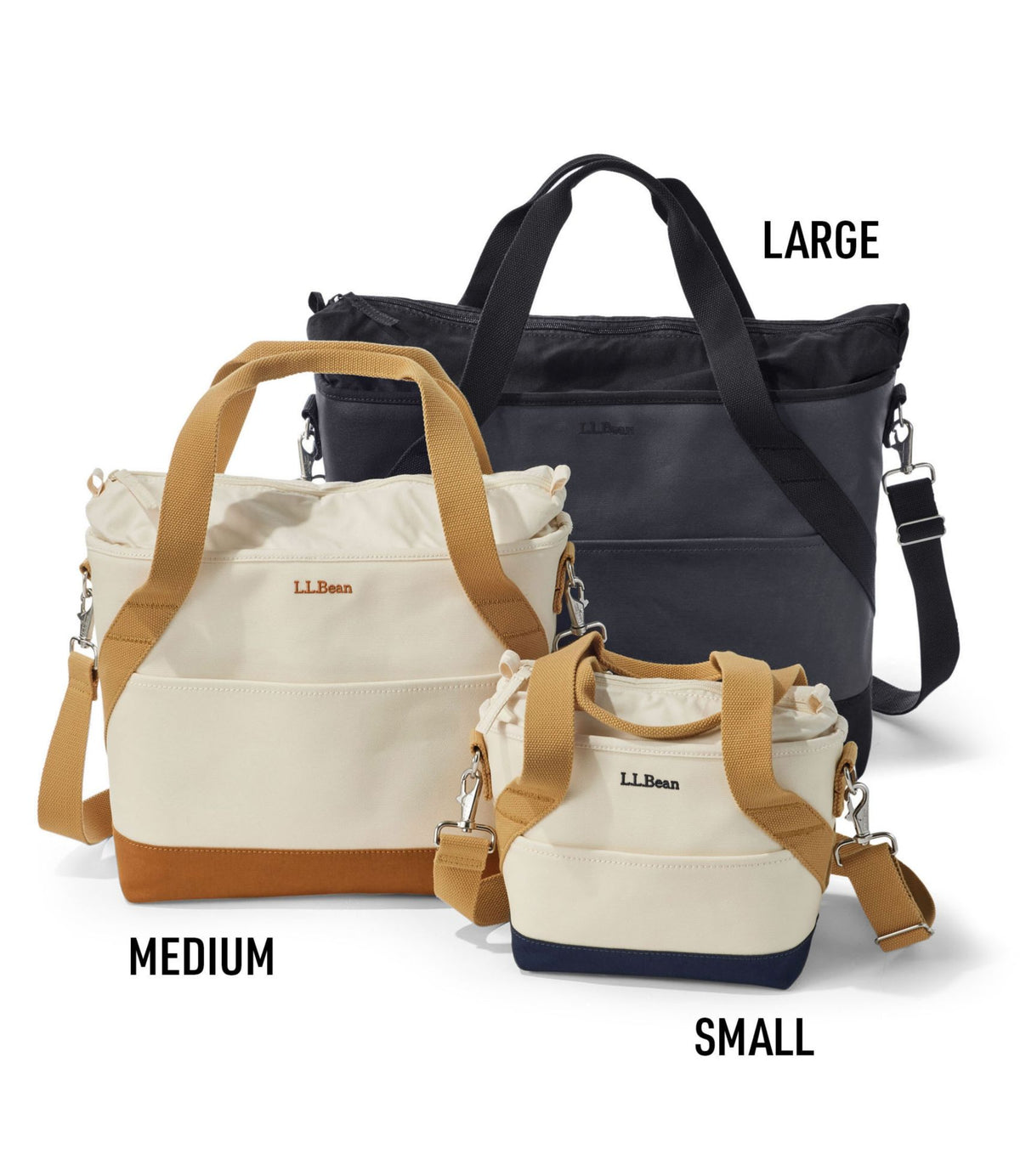L.L.Bean Nor'easter Insulated Tote, Medium Classic Navy/Cream/Canyon Khaki