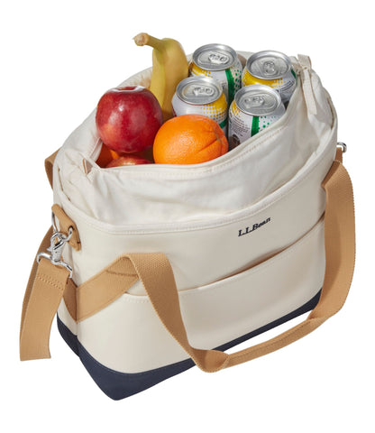 L.L.Bean Nor'easter Insulated Tote, Medium Classic Navy/Cream/Canyon Khaki
