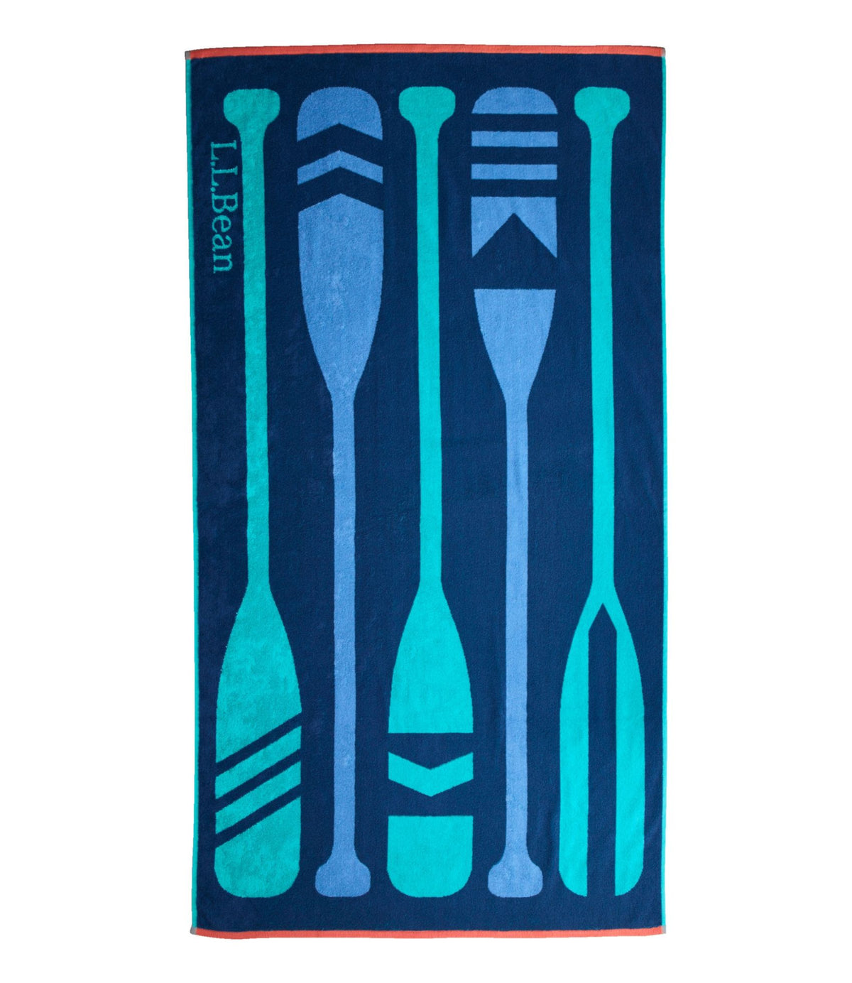 L.L.Bean Seaside Beach Towel, Paddles Ocean Blue