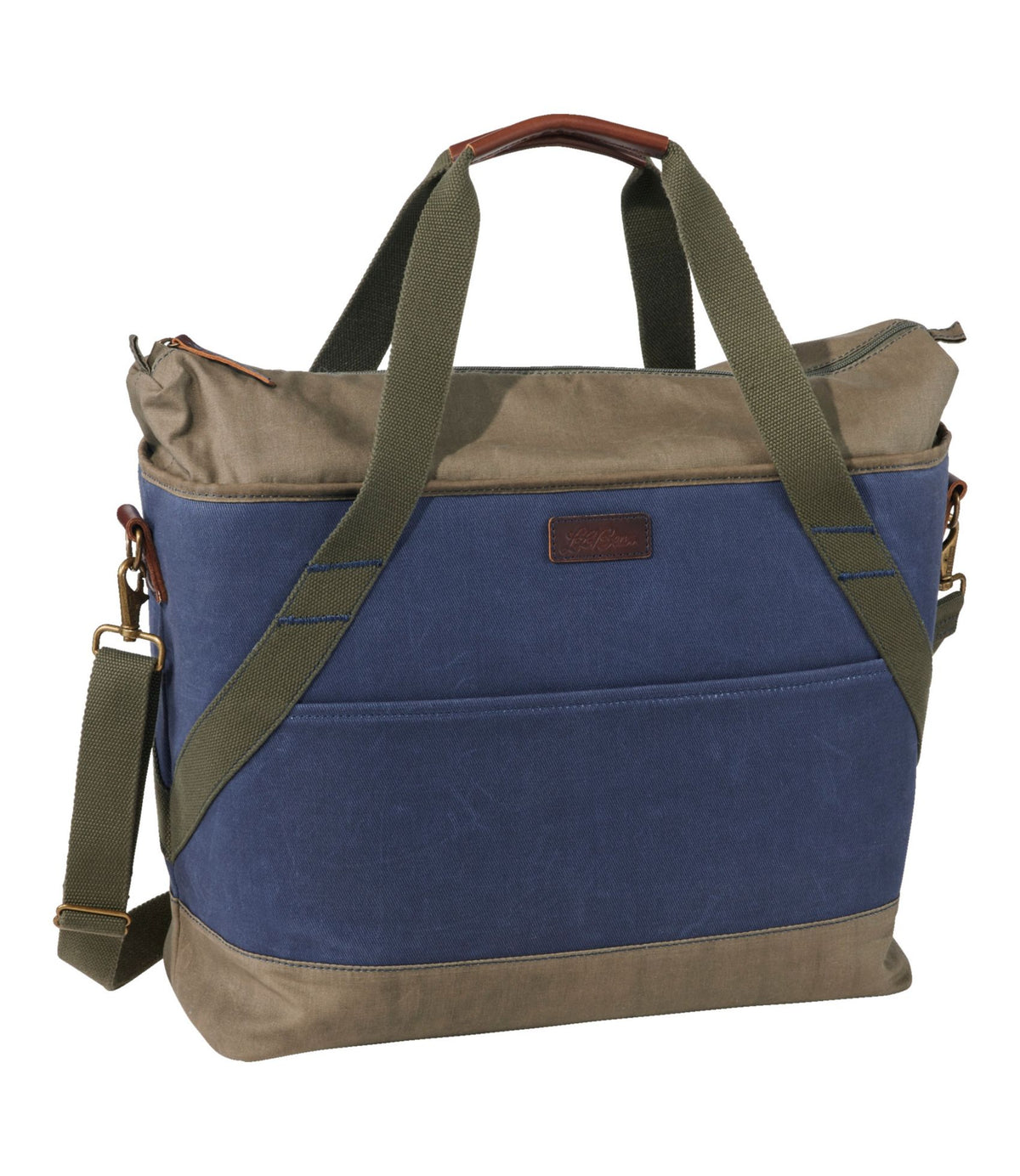 L.L.Bean Insulated Waxed-Canvas Tote, Large Navy