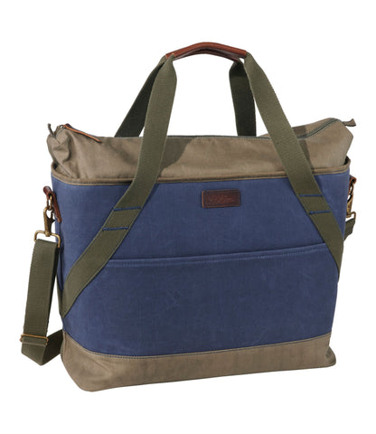 L.L.Bean Insulated Waxed-Canvas Tote, Large Navy