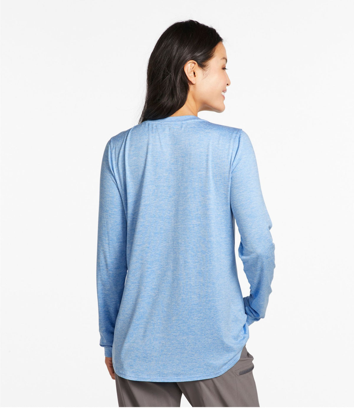 L.L.Bean Women's Insect Shield Pro Knit Crew Blue Aster Heather