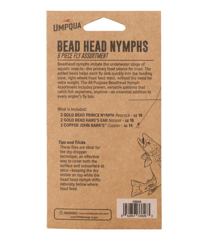 L.L.Bean Umpqua Beadhead Nymph Assortment, 6 flies