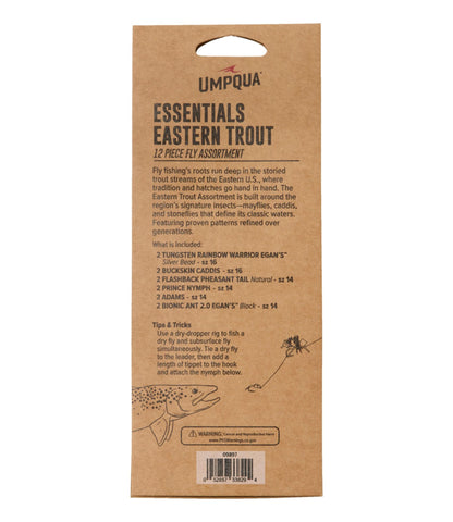 L.L.Bean Umpqua Essential Eastern Trout Fly Assortment, 12 flies