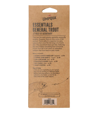 L.L.Bean Umpqua Essentials Trout Fly Assortment, 12 flies