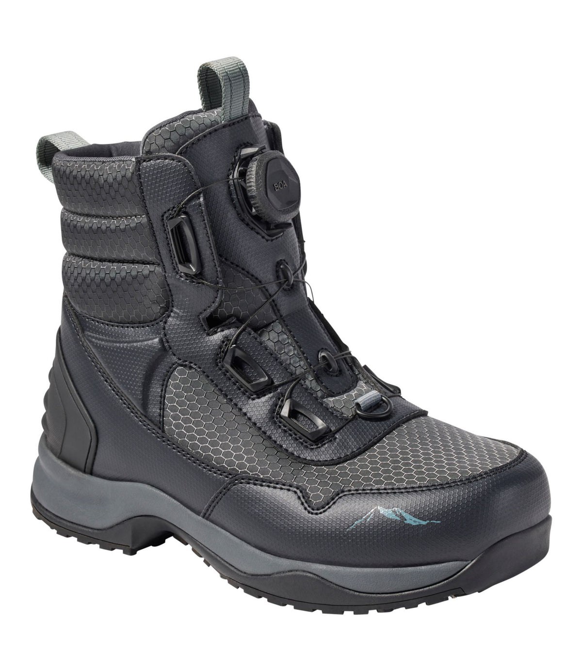 L.L.Bean Men's Rapid River Pro BOA® Wading Boot, Studded Dark Black