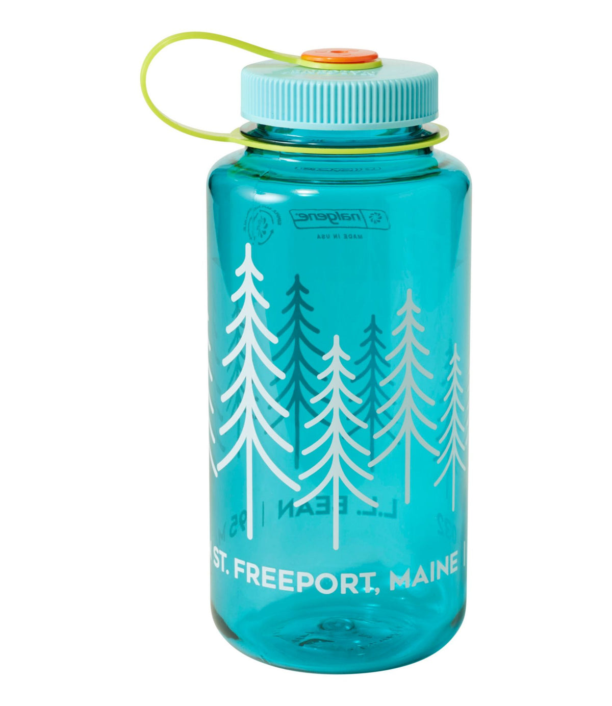L.L.Bean Nalgene Sustain Wide Mouth Water Bottle with L.L.Bean Print, 32 oz. Cerulean/Forest