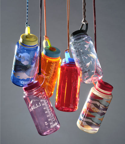 L.L.Bean Nalgene Sustain Wide Mouth Water Bottle with L.L.Bean Print, 32 oz. Cerulean/Forest