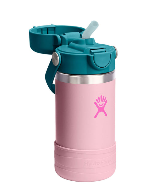L.L.Bean Kids' Hydro Flask Wide Mouth Bottle, 12 oz. Blossom Pink